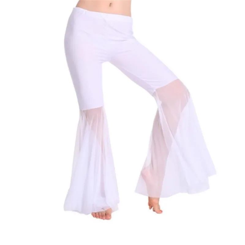 أزياء الرقص الشرقي المخصصة سراويل ممارسة الرقص الهندي الشبكية أزياء أداء الرقص الشرقي سراويل نسائية على شكل جرس