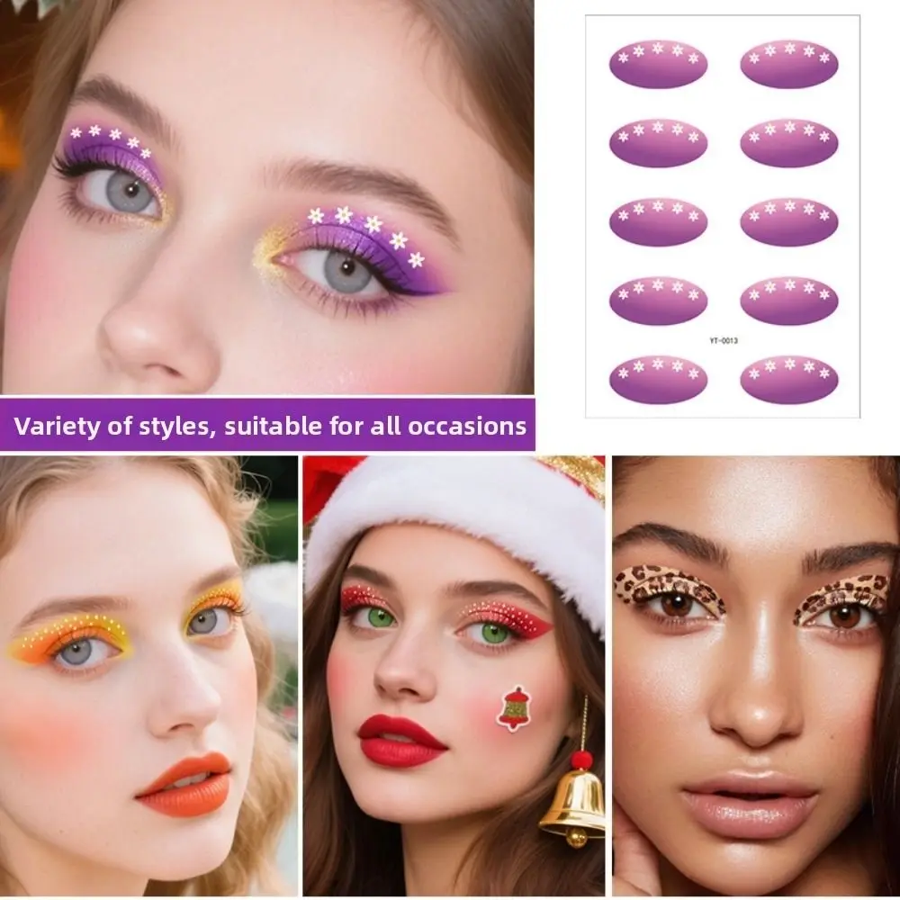 Gradient Color Eye Shadow Tattoo Stickers Leopard Print Wedding Tool Temporary Tattoo Waterproof Flash Eye Fake Tattoo
