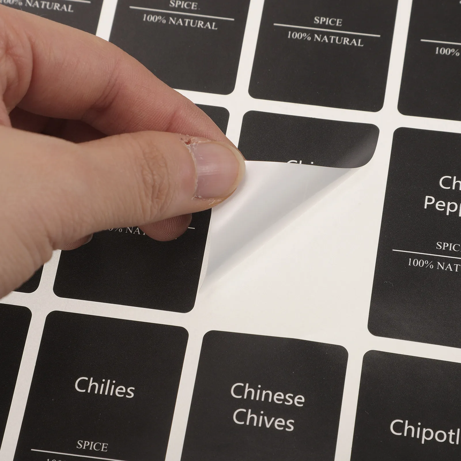 

6 Sheets Kitchen Spice Label Stickers Preprinted Self-Adhesive Marking Sticker for Spice Jar and Bottle Classification