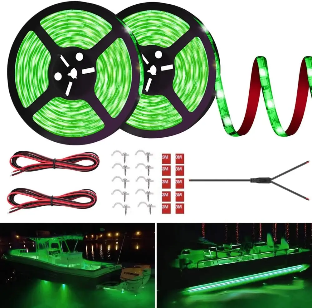 32.8FT Marine Pontoon LED Boat Strip Lights Boats Deck Lighting Night Fishing Lighting For Pontoon Bass Fishing Yacht Kayak