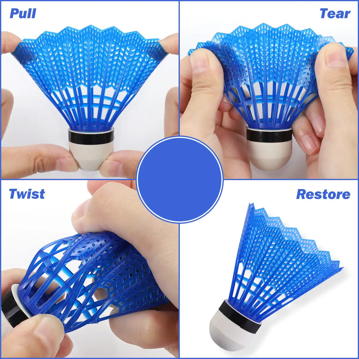 12Pcs Nylon Plastic Badminton Shuttlecocks Colorful Crown Balls Lightweight Soft Cork Base Indoor Outdoor Training Practice