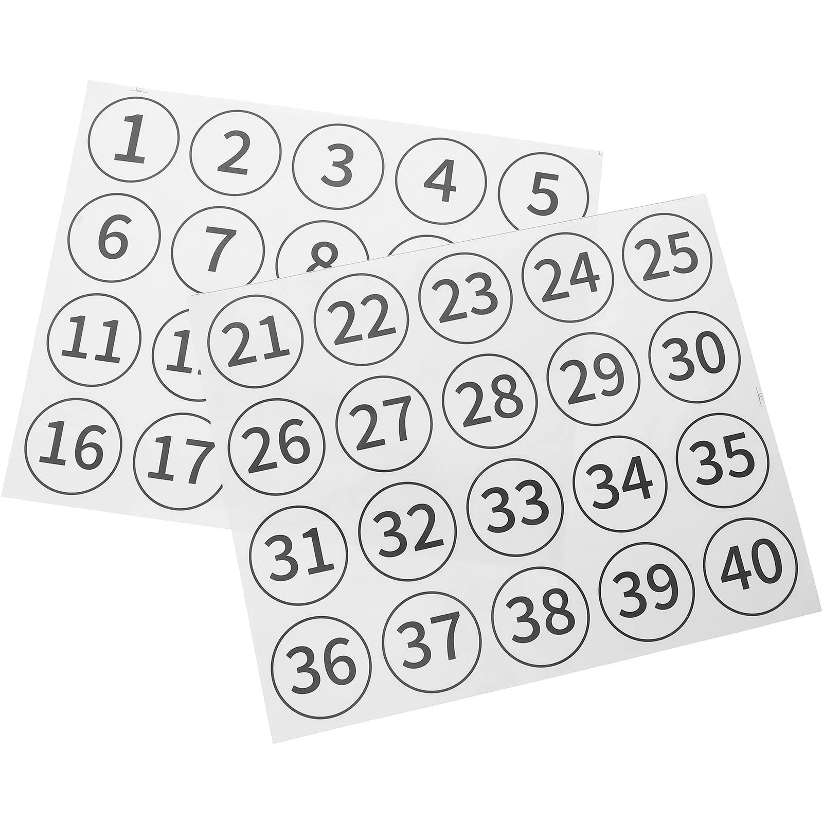 

40Pcs PVC Number Stickers Self Adhesive for Classroom Office Storage Classification Organization Labels Garage Numbers