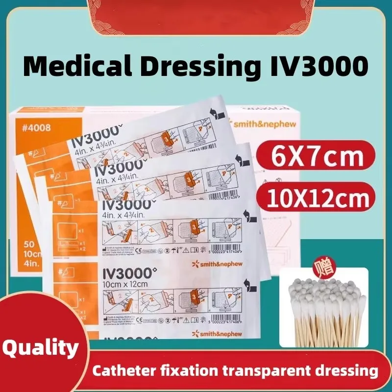 

PICC Transparent Medical Dressing Adhesive IV3000 Dressing Catheter Fix Indwelling Needle Waterproof Protective Film Health Care
