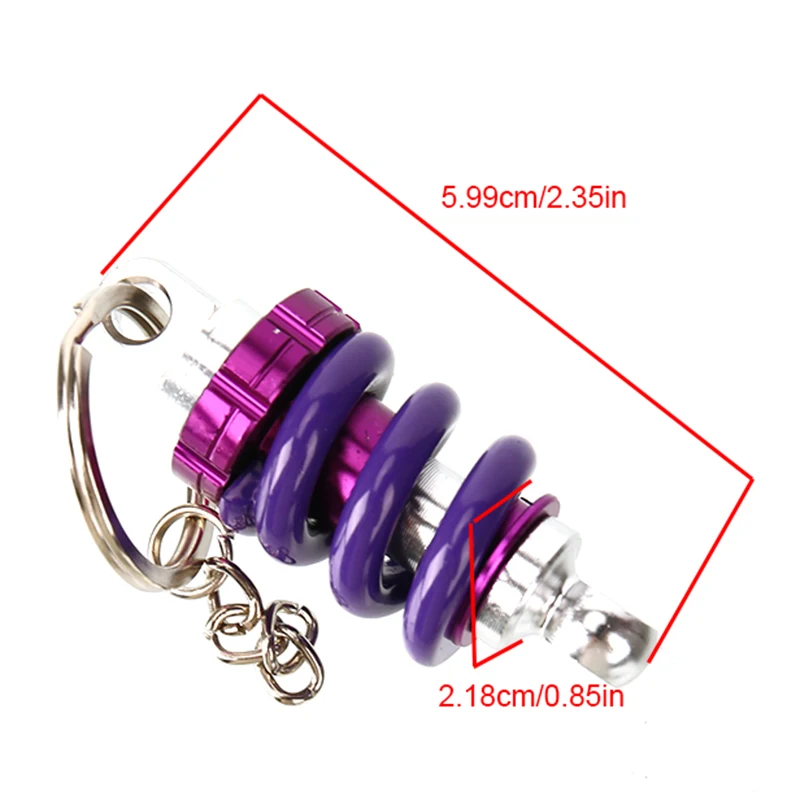 high-quality Sleek Aluminum Alloy Shock Absorber Key Ring - Automotive Front Strut Pendant Compatible with Cars & Scooters