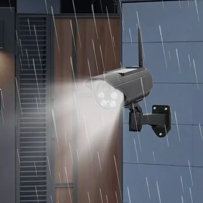 Nieuw licht op zonne-energie, draaibaar gesimuleerd bewakingslicht met camera, antidiefstalverlichting, buitentuinlicht, waarschuwing