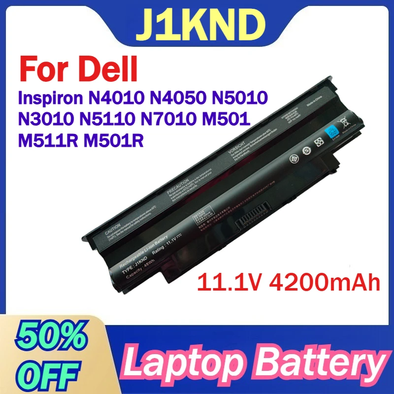 

J1KND 11,1 В 4200 мАч аккумулятор для ноутбука Dell Inspiron N4010 N4050 N5010 N3010 N5110 N7010 M501 M511R M501R