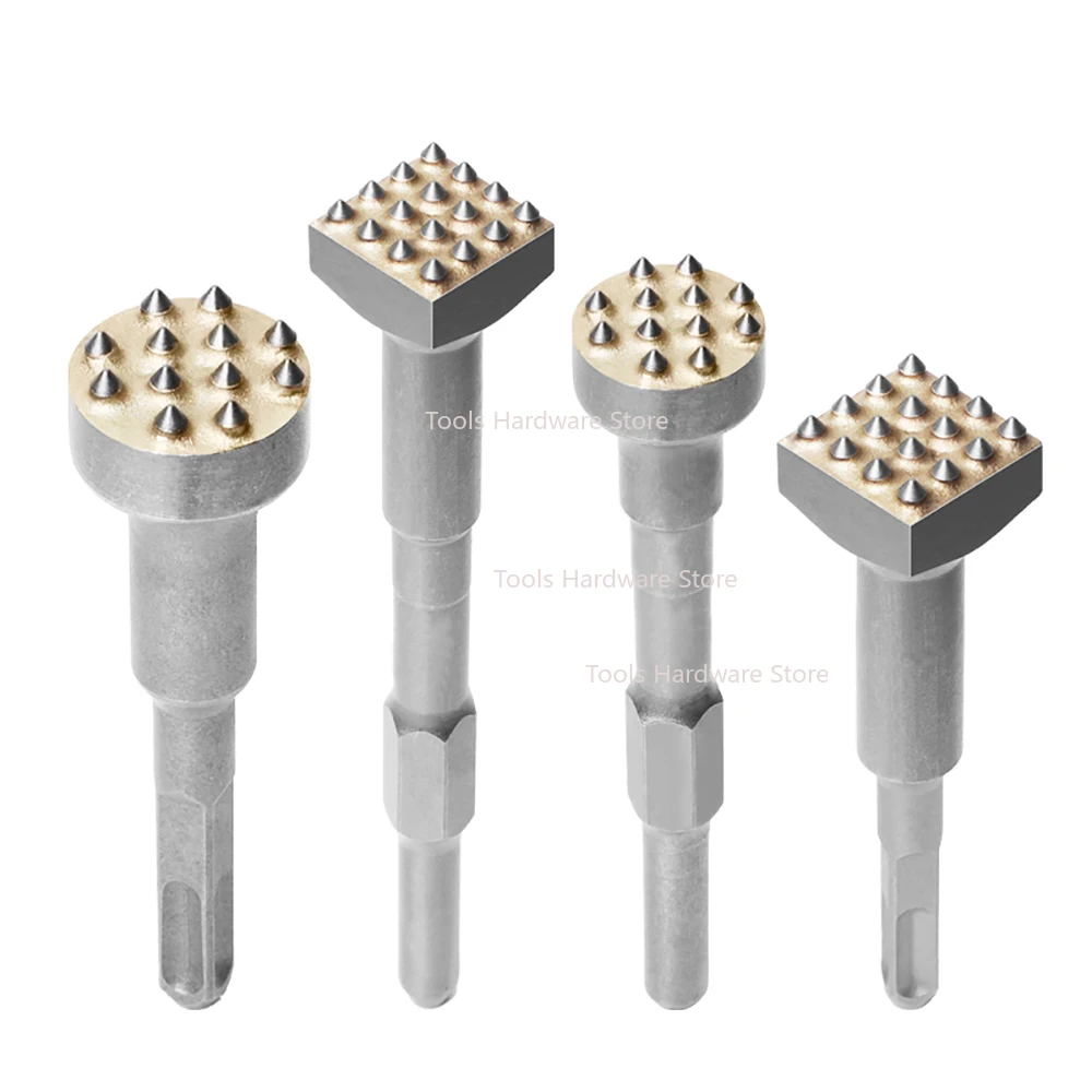 10PCS Concrete Electric Pick Chisel Head Alloy Electric Hammer Impact Drill Hexagonal, Square Handle Optional