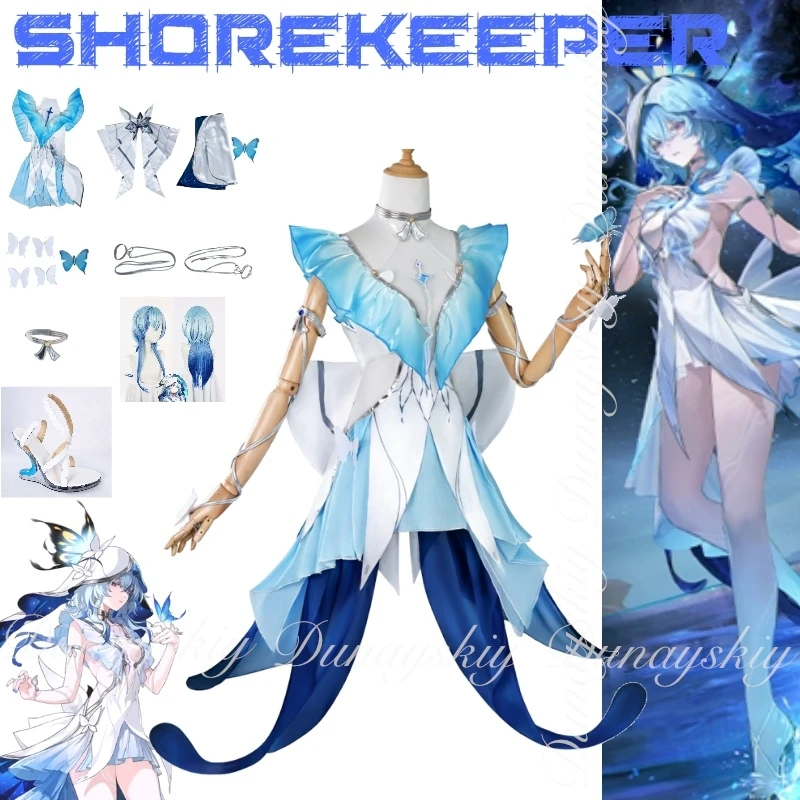 Wuthering Waves 게임 The Shorekeeper 블랙 쇼어의 잠수 스타 리버 슬리퍼 코스프레 의상 세트의 한 캐릭터