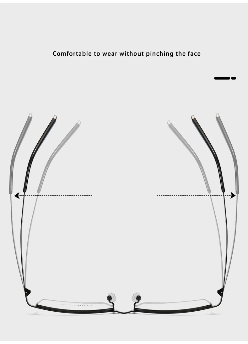 Neue Mode Luxus Business Brille ultraleichte Legierung Brillen Half-Frame große Größe Herren optische Brille 990070 – Detail 6