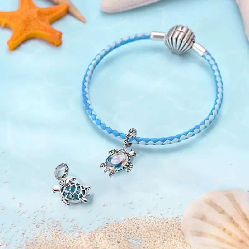  Stylish Cats Paw Dog Turtles Silver Pendant Lightweight Bracelet Accessories