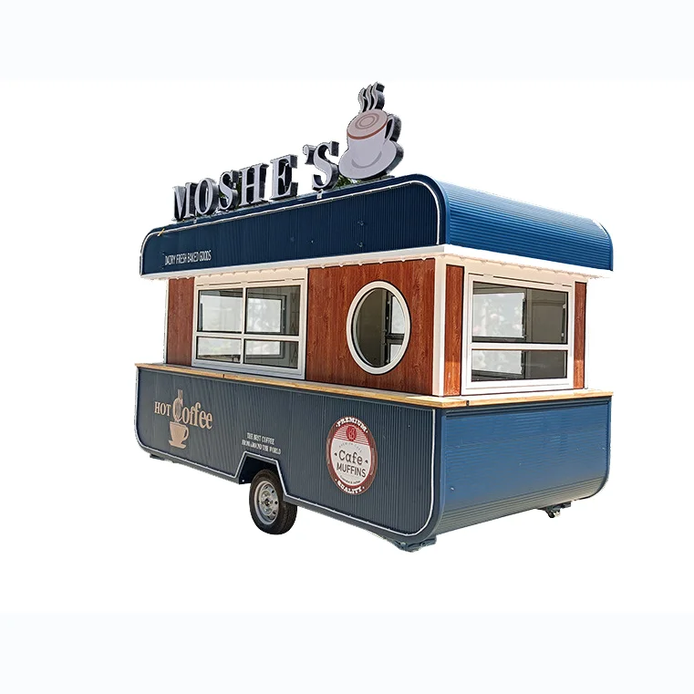 R*-Popular Street Mobile Beverage Cart Fast Food Snack Pizza Truck With LED Lighting