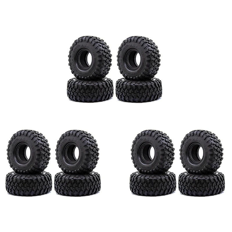 12PCS 118MM 1.9 Rubber Tires Tyres Wheel For 1/10 RC Crawler Car Axial SCX10 90046 AXI03007 Traxxas TRX4 D90 Tamiya CC01