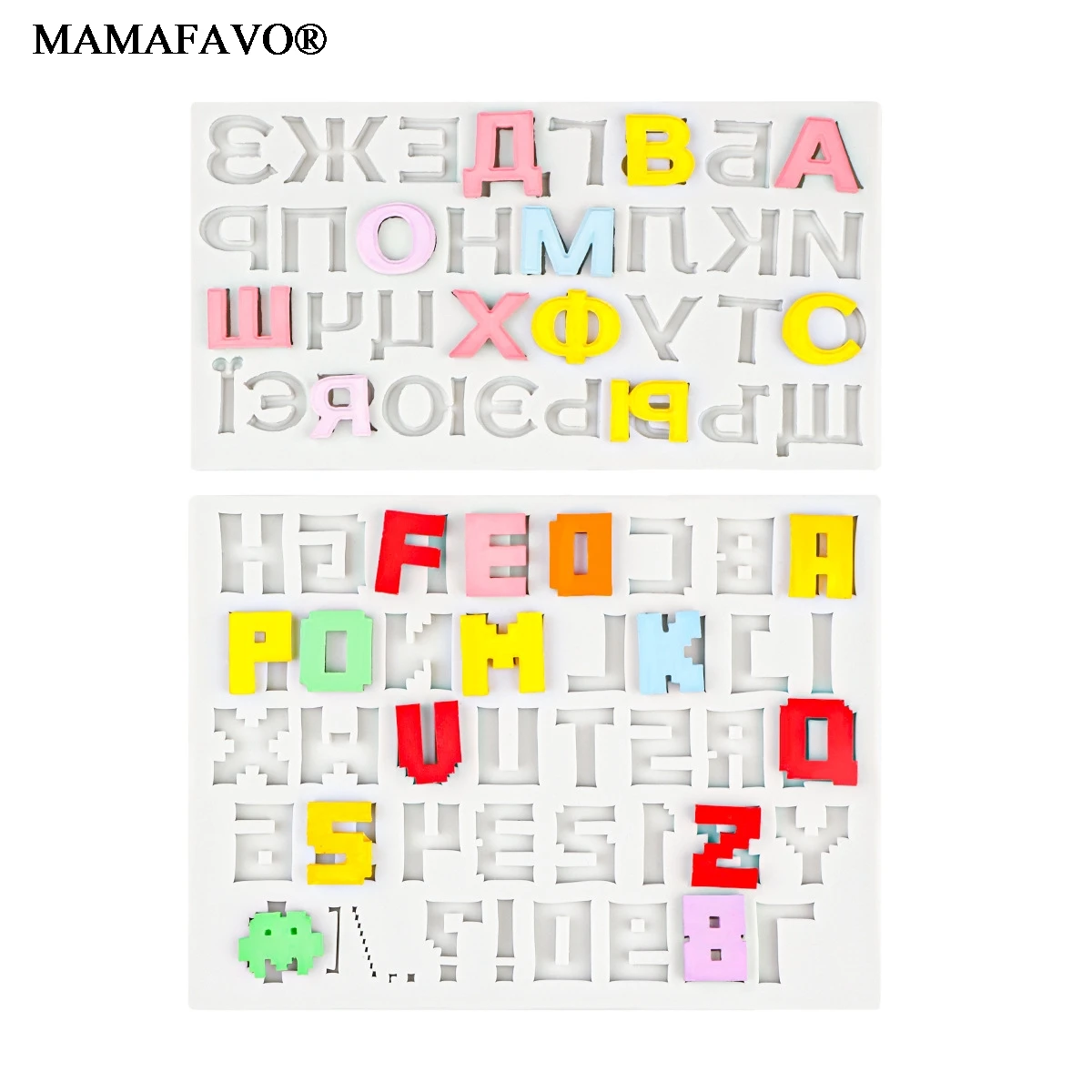 1 Pcs Russian Alphabet Cake Mold Silicone Russian Handwriting Capital Lower Case Alphabets Script Letters Fondant Mold E910