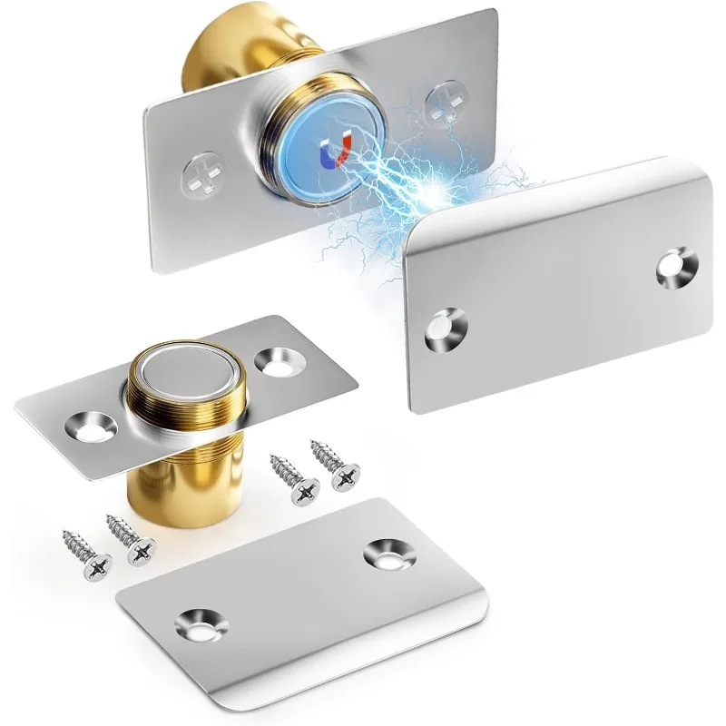 2PCS Invisible Magnetic Door Catch Adjustable Strong Magnetic Door Stopper For Hidden Door Cabinet Closet Furniture Hardware
