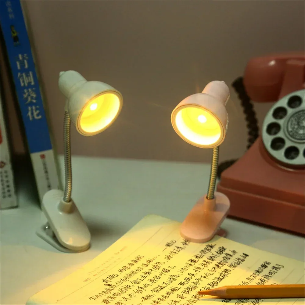 

Cute Mini Lamp to Read Book Eye Protection Rotatable Reading Lamp with Clamp Reading Lights for Books Desk Table Bedroom