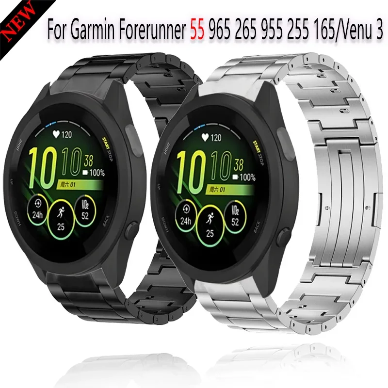 22mm 20mm Quick-release Titanium Strap For Garmin Forerunner 55 965 265 955 255 165 645 Durable Bracelet Venu 3 2/Vivoactive 5 6