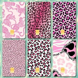 Pink Leopard Pattern Stickers Cartoon Credit Card Visa Debit Bank Charge Card Bus Metro Waterproof Sticker Decal Decoration