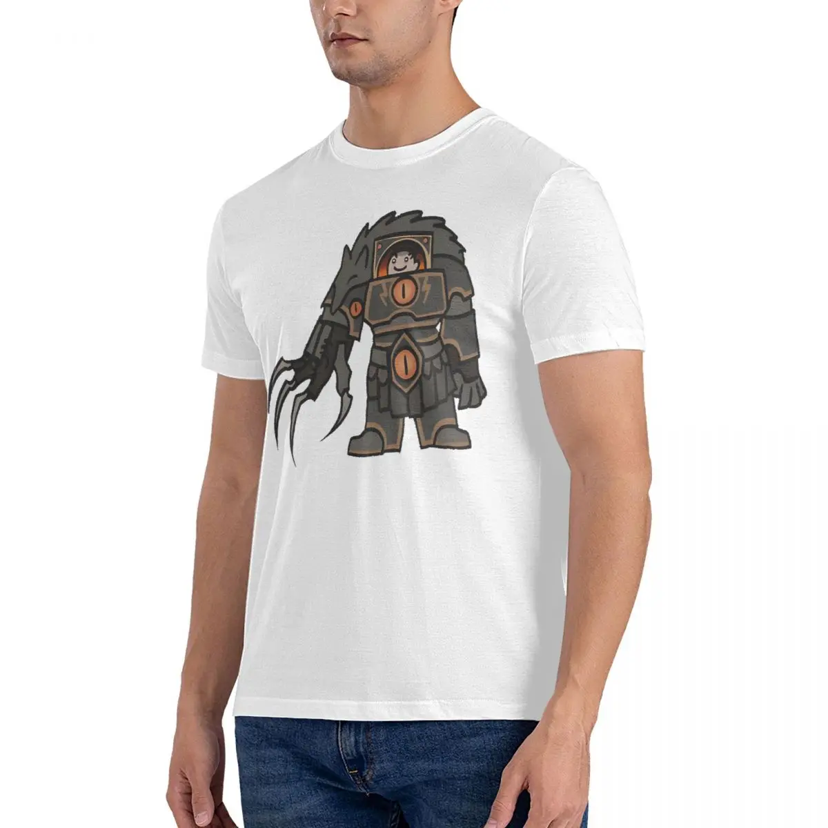 Men's Doodle Horus Lupercal T Shirts W-Warhammer 40k Cotton Clothes Fun Short Sleeve Round Collar Tees Printing T-Shirt