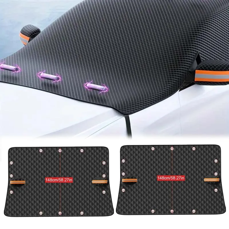 

Чехол на лобовое стекло автомобиля, утолщенный магнитный козырек от солнца для снега, морозостойкий полукрышка, стеклянная защита, зима-лето, автоаксессуары