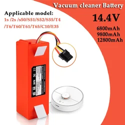 100% Original 14.4V 12800mAh Robotic Vacuum Cleaner Replacement Battery For Xiaomi Roborock S55 S60 S65 S50 S51 S5 MAX S6 Parts