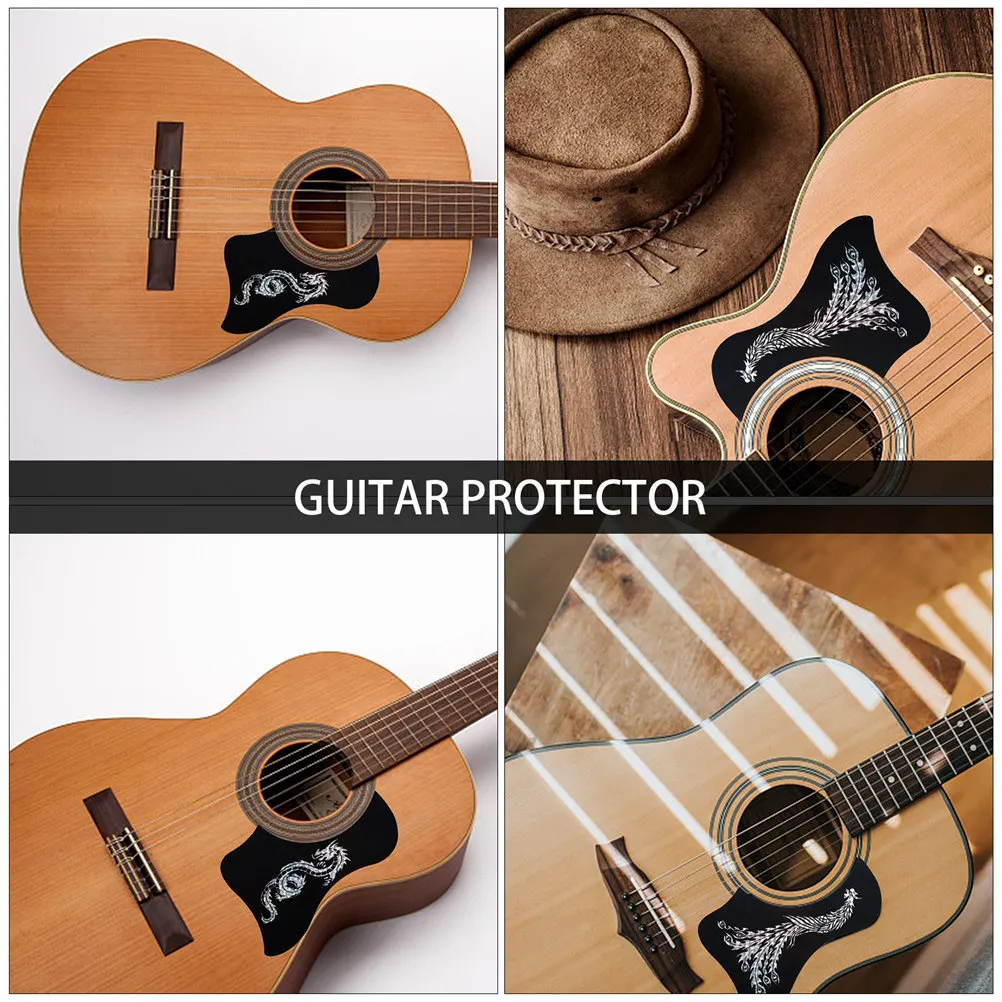 2 Pcs Guitar Acoustic Pickguard Classical Protector Accessories Self-adhesive PVC Pickguards Anti-scratching Plate