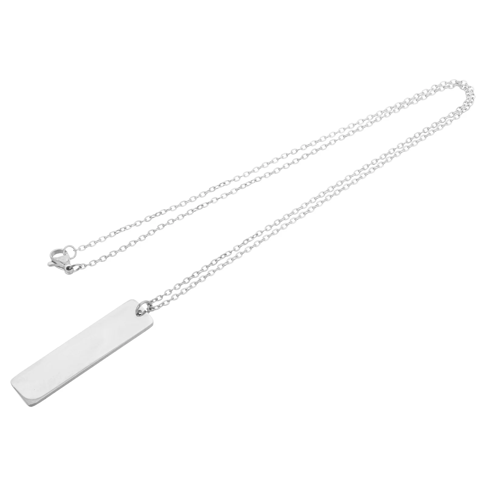 

Bar Pendant Necklace Stainless Steel Metal Chain Engravable Simple Jewelry Couples Neck Accessory Neck Chain for Men