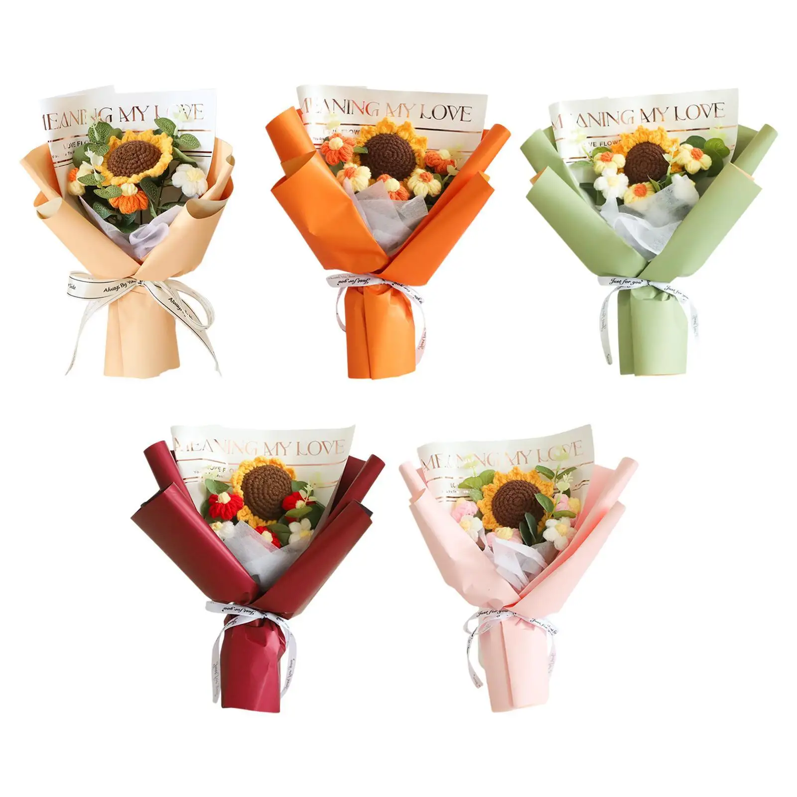 Buket Bunga Rajutan Bunga Matahari Selesai Dekorasi Rumah Kantor Bunga Rajut untuk