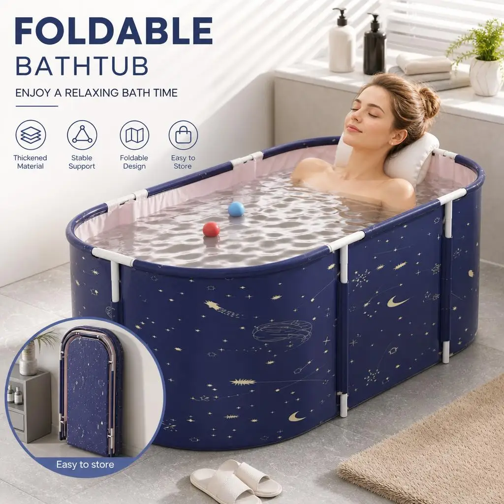 120/60/50 cm Erweiterbare Faltbare Badewanne mit Ganzkörper-Design Geeignet für Kleine Campingausflüge