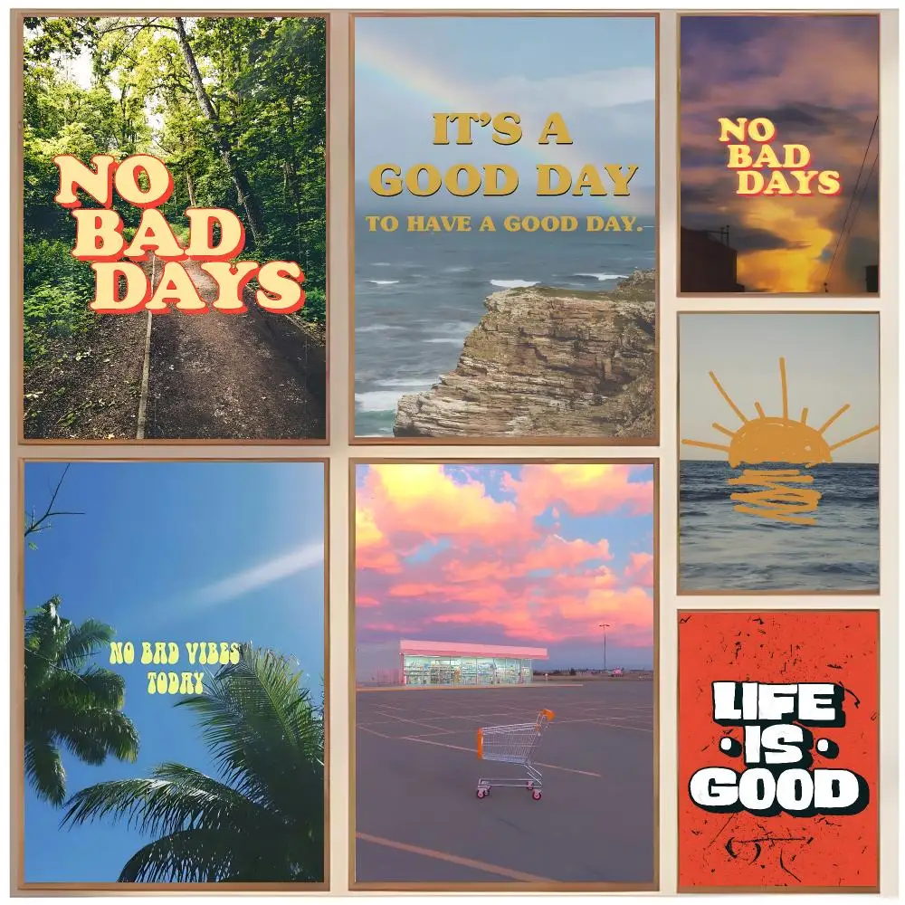 life slogan N-No Bad Days Poster  Classic Home Interior Design & Modern Wall Art Collection