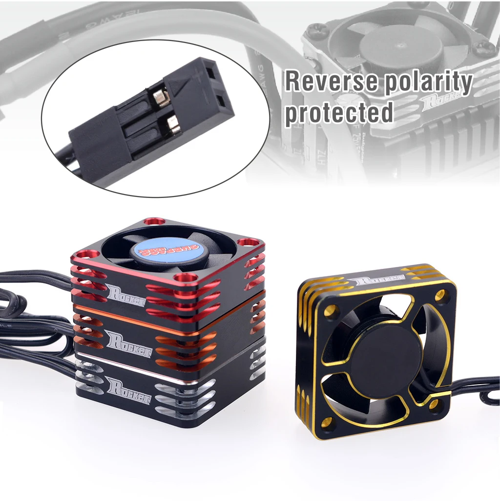 2 Stück SURPASS Rocket Kühlventilator 25mm 30mm 35mm 40mm 50mm Metall-Motorlüfter Wärmeableitungsventilatoren Abdeckung für 1/8 1/10 RC Auto Motor – Detail 17