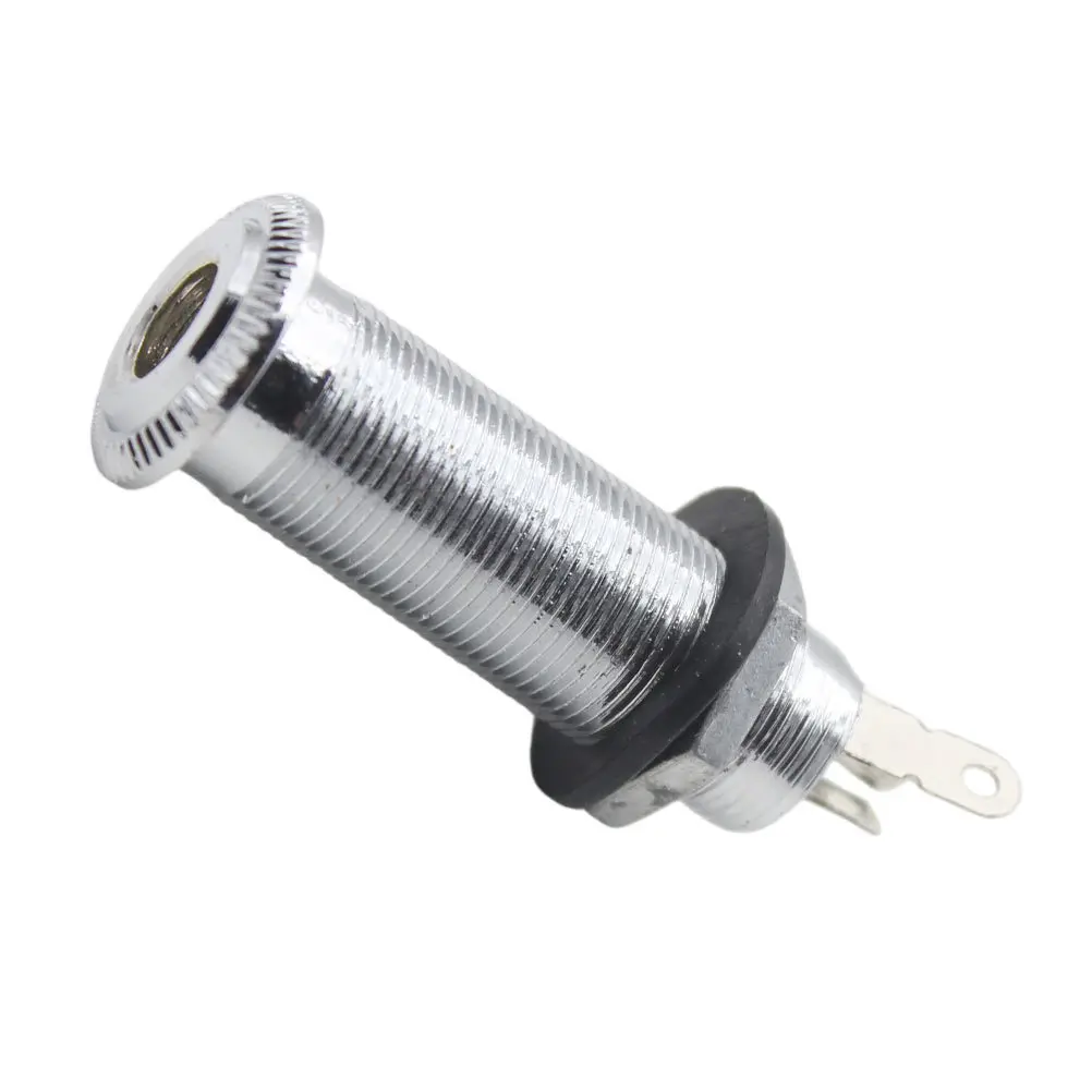 

Long Threaded Cylinder Electric Guitar Input Jack Metal Barrel Socket Replacement for Bass Electric Guitar Bass Jack Socket