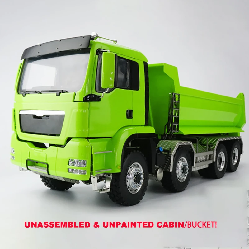 LESU 8*8 RC Hydraulic Dump Truck Semi-finished Tipper 1/14 Remote Control Tamiyaya Metal Tipper Dumper DIY Model Toys TH02555