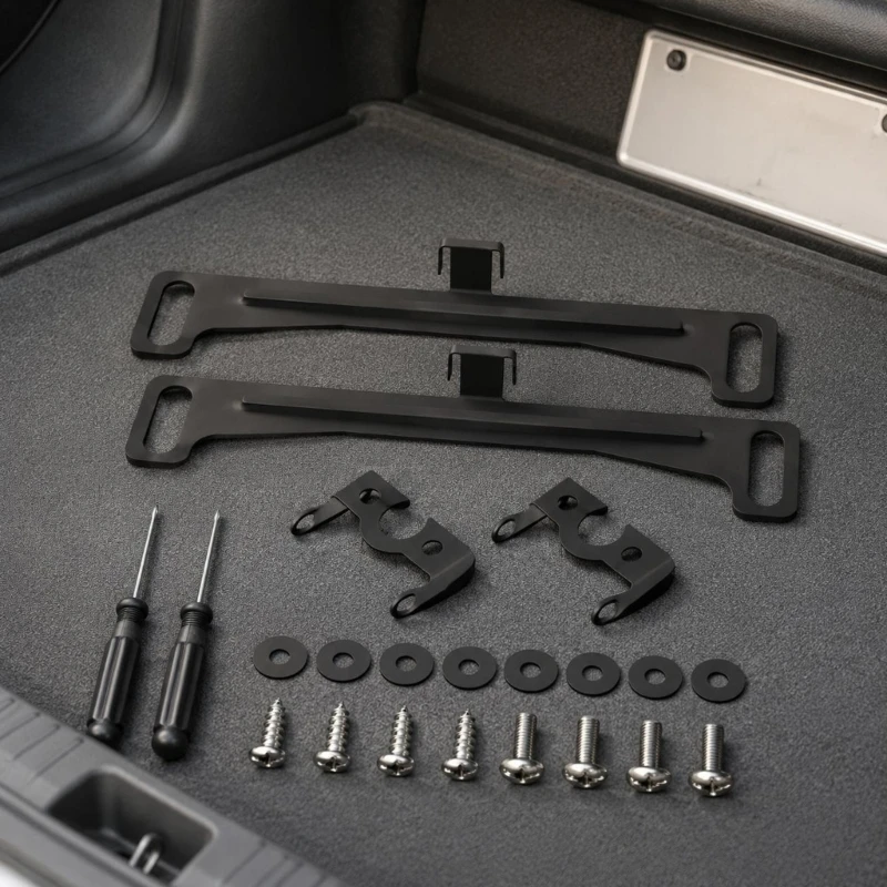 Vehicle Rear View Camera Bracket Repair License Plate Mount Support with Screws, 2 Pack for Camera Reinstall