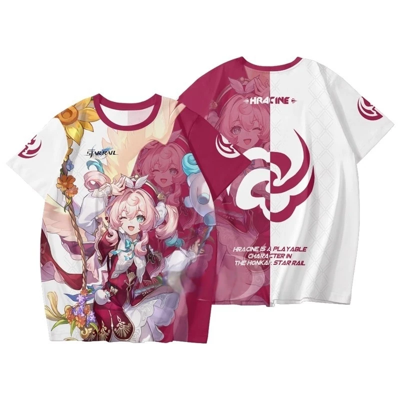Game Honkai: Star Rail March 7th Cosplay 3D Print T-shirt Fashion Kids Anime Tees Men Women Short Sleeve Tshirt Harajuku Y2k Top