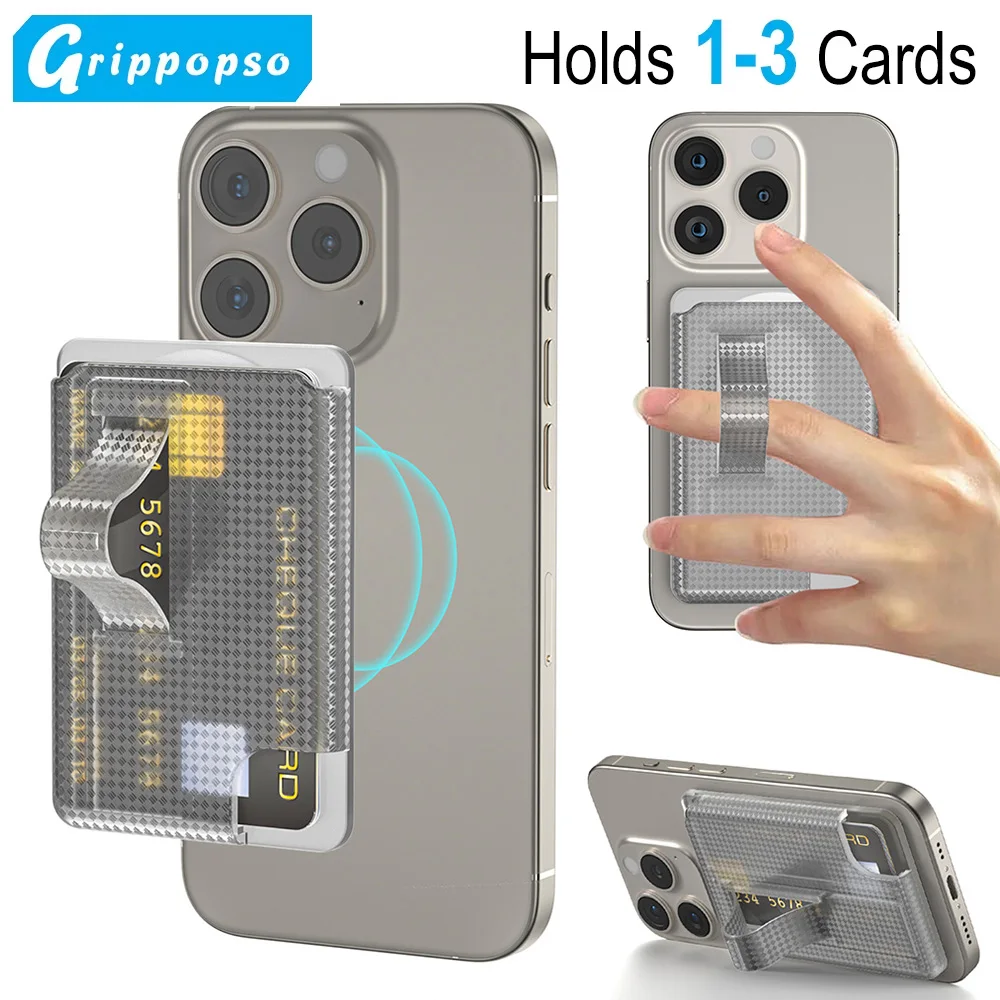 

For Magsafe Card Holder Wallet With Grip Phone Accessories For IPhone Samsung Anti-scratch Card Case Men Women Card Holders