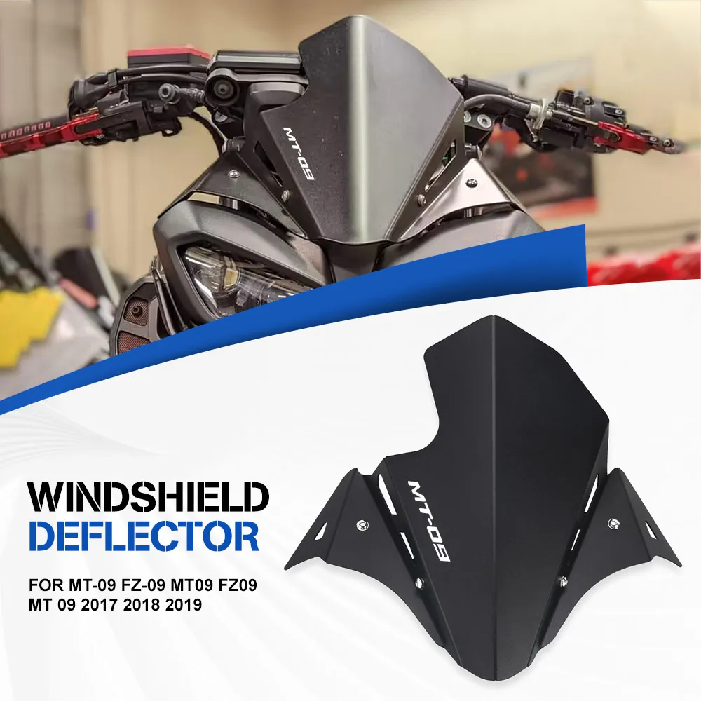 

Motorcycle Accessories Wind Screen Deflectors Windshield For YAMAHA MT-09 FZ-09 MT09 FZ09 MT 09 2017 2018 2019 Front Windscreen