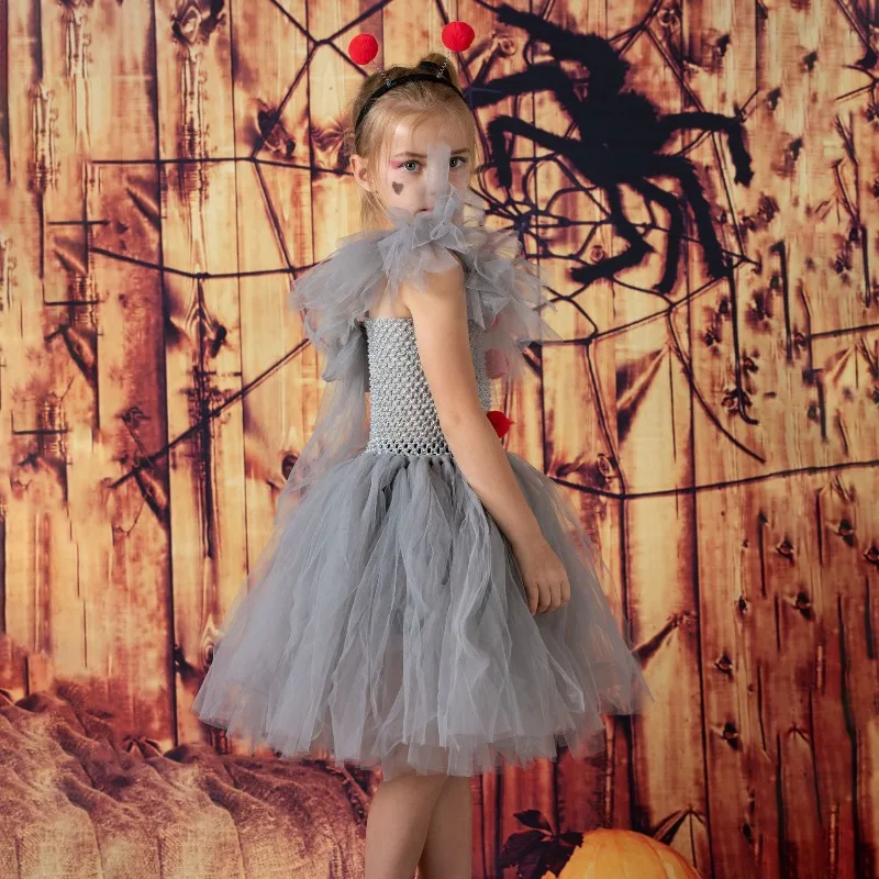 Circus Style Tulle Tutu Skirt for Kids Halloween Party,  Cute Princess Dress & Stage Clothes for Little Girls' Holiday Parties