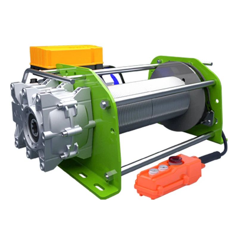 Side by Side Hand Brake Clutch Hoist 220V Household Winch Low Speed High Speed Lifting Mini Crane for Glass Door