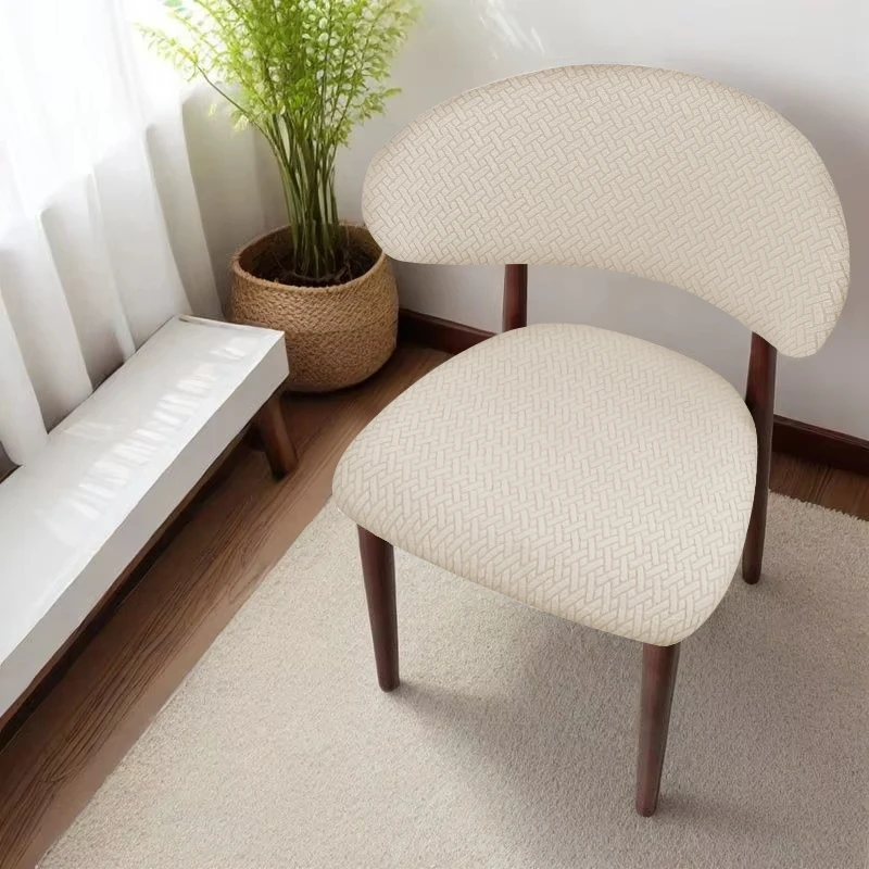 C-shaped Backrest Chair Cover Solid Color Elastic Removable Split Wood Chair Slipcovers Home Decoration Dustproof Seat Protector