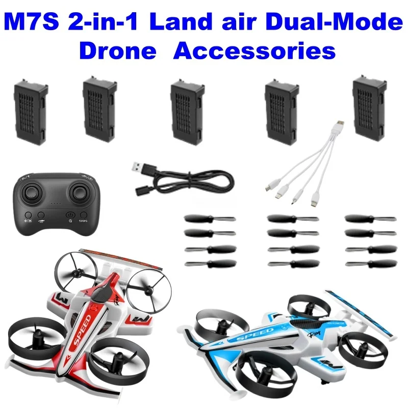 M7S Battery M7S Car Drone Accessories Battery M7S 3.7 600mAh Propeller USB Line 4-in-1 Line Remote Control Spare Parts