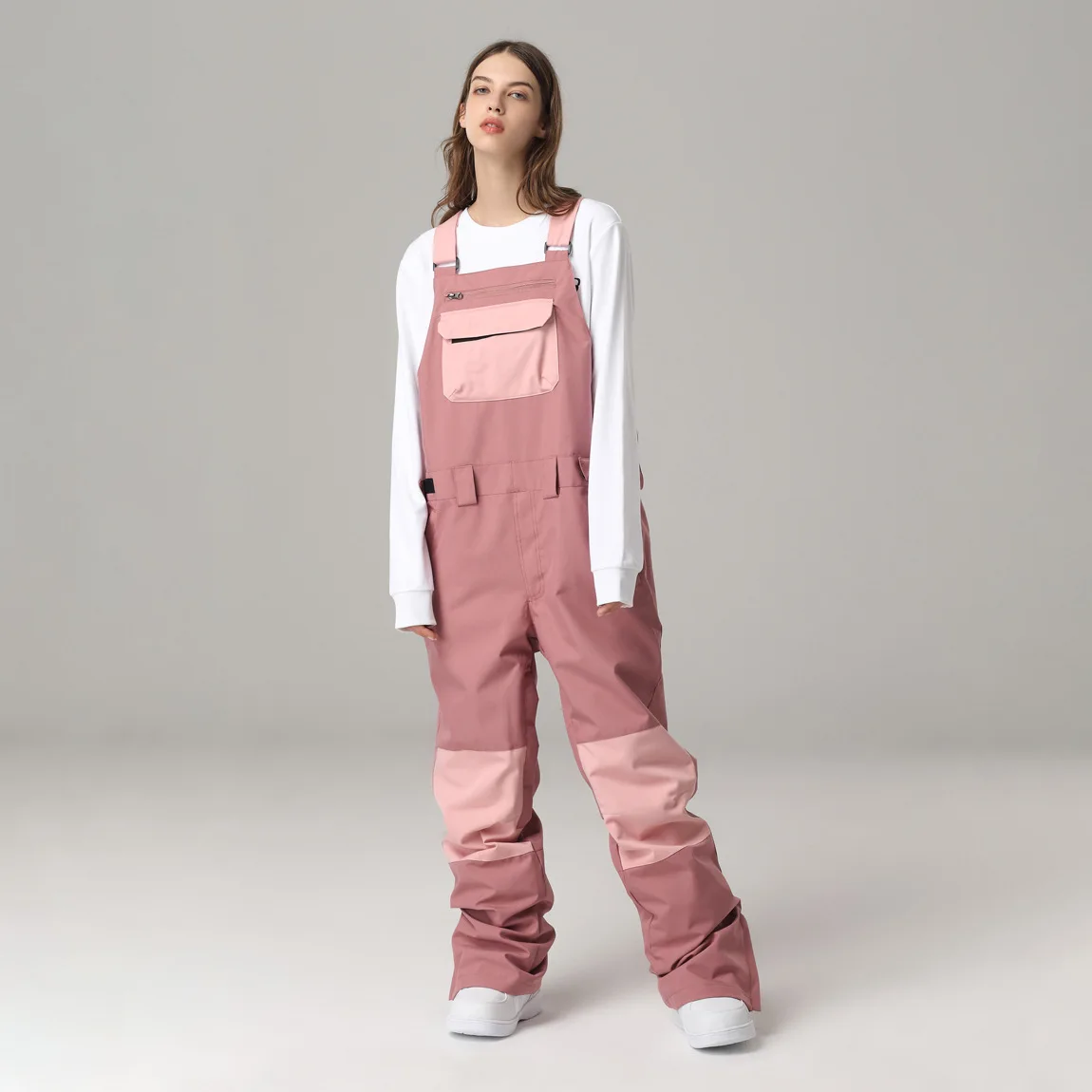 Monos de Snowboard, pantalones de esquí, trajes de esquí impermeables y de colores contrastantes, equipo de exterior de una pieza para hombres y mujeres