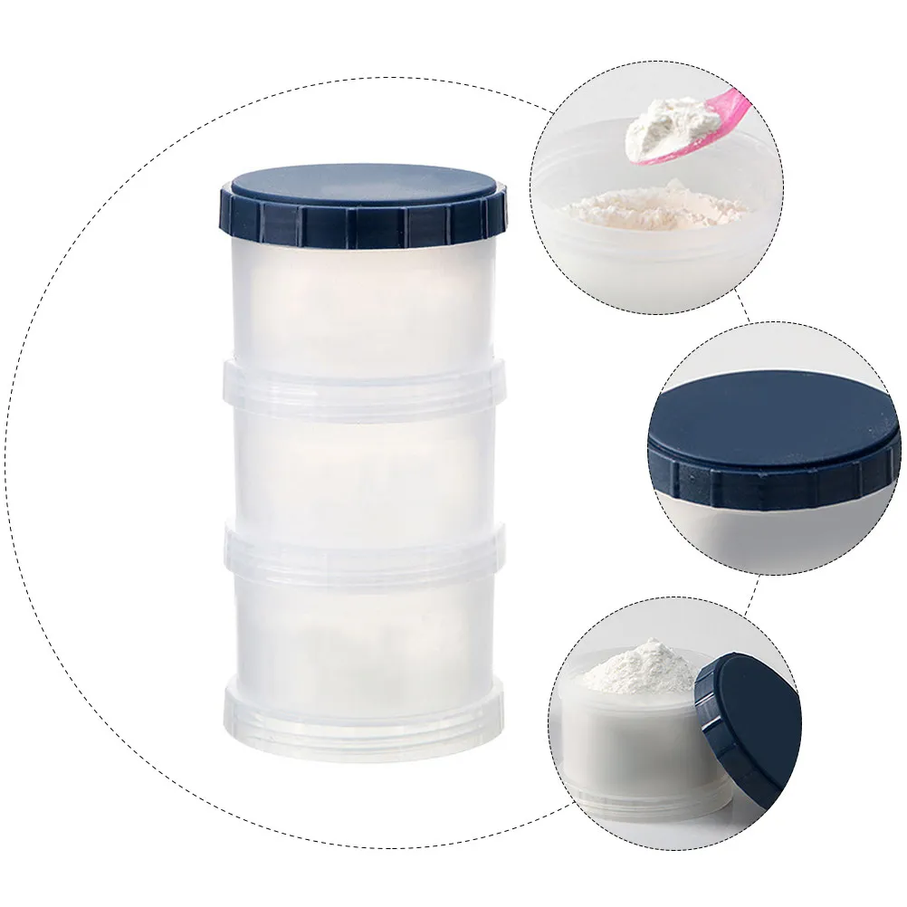 2 Sets Baby Milk Powder Box – 3-Layer Airtight Portable Food Storage Container for Travel & Snacks
