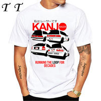 Kanjo Racer Civic Classic T-Shirt New Summer Men Short Sleeve Retro Drift King Car TShirts Boy Casual White Tees