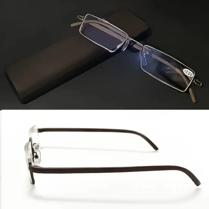 Quadratische Lesebrille Blaulichtfilter Halbrahmen Presbyopie-Brille Mit Etui Herren Damen +1 1,25 1,5 1,75 2 2,25 2,5 2,75 – Detail 7