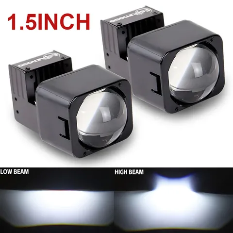 Матричные Bi-LED линзы 1.5 дюйма для автомобиля и мотоцикла, комплект светодиодных фар-проекторов Hi-Lo, H4 H7 9005 9006, авт...