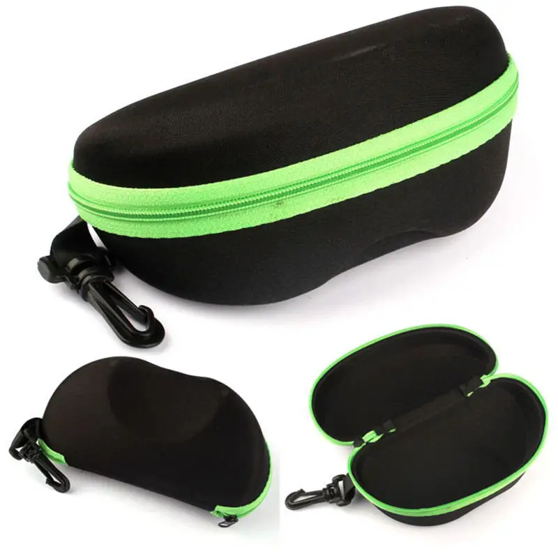 1pc Sunglasses Glasses Case Portable Hard Sunglasses Case Travel Zipper Eyeglass Case Sunglasses Travel Case with Cloth and Hook