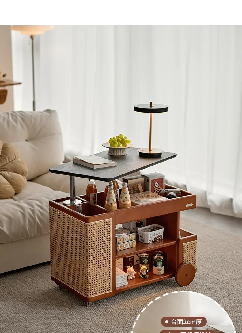 Picture 7: Solid wood lifting edge few beech movable trolley coffee table