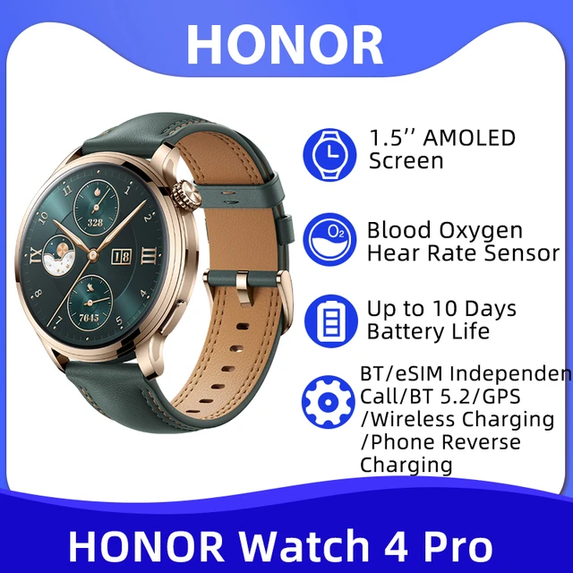 HONOR Watch 4 Pro Wireless Charging Smart Watch GPS Blood Oxygen Monitor 1.5 AMOLED Color Display 480mAh GPS Bluetooth Watch AliExpress