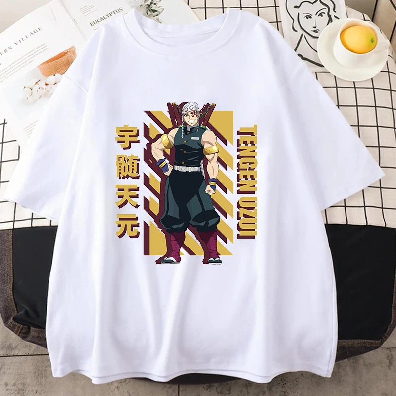 New Anime Funny Uzui Tengen Print T-Shirt Womans Men Casual Tops Summer Cool T Shirt Plus Size Tops Tees