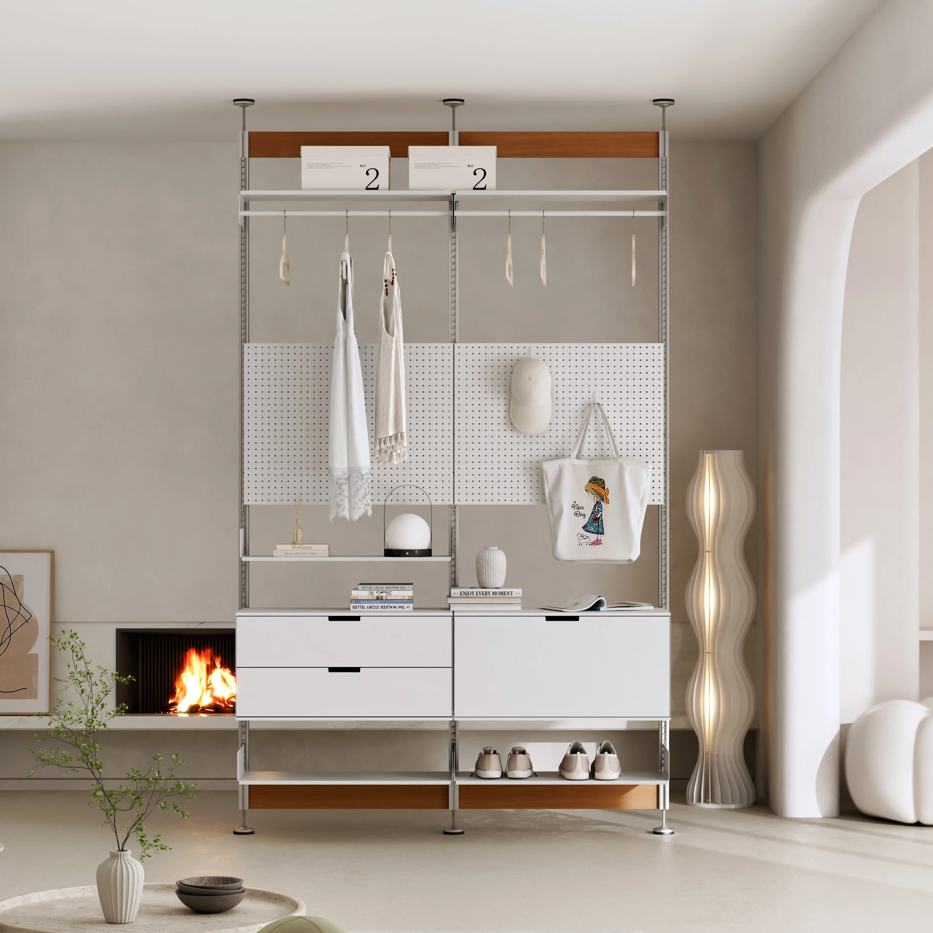 Customizable stainless steel rack partition hole plate storage adjustable living room entrance display rack